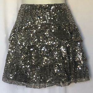 NWOT Express Silver Sequins Skirt